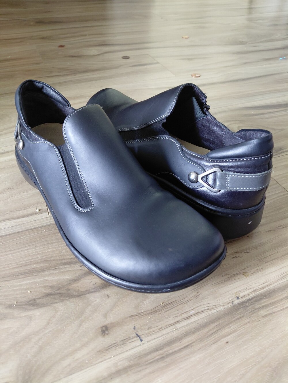 Naot Men's Black Slip-On Leather Comfort Loafers with Accent Buckle